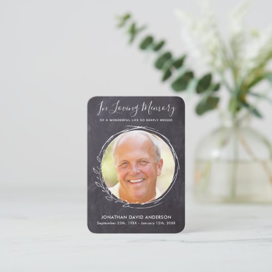 記念写真悔やみや弔慰歌葬式祈りの言葉カード コーリングカード (スタンド正面)