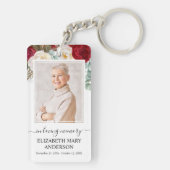 記念写真愛する記憶の赤白フローラ キーホルダー (裏面)