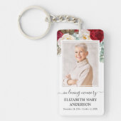 記念写真愛する記憶の赤白フローラ キーホルダー (正面)