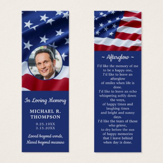 記念写真愛国的葬儀祈りの言葉しおり (正面&裏面)