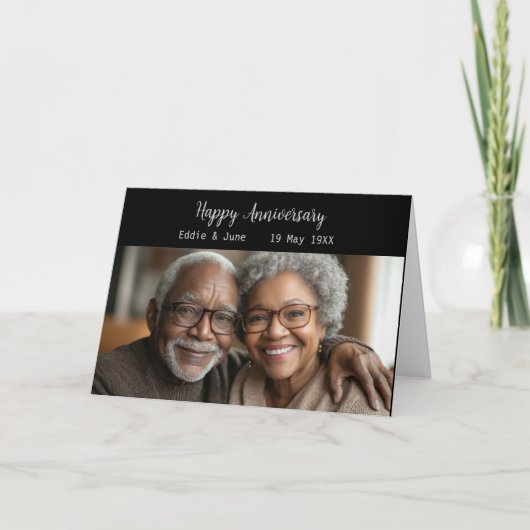 記念写真折り畳みカード黒い背景 招待状 (正面)