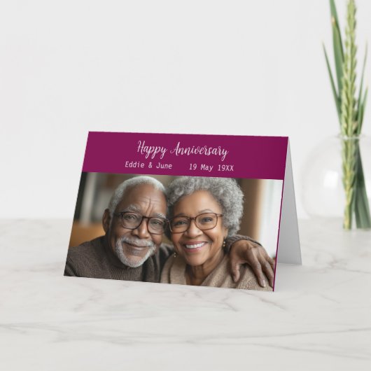 記念写真折り記念日カードクランベリー 招待状 (正面)