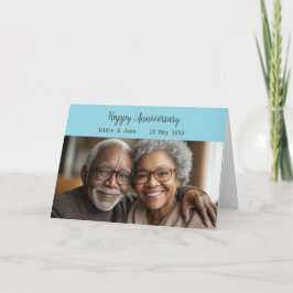 記念写真折り記念日カードライトブルー 招待状