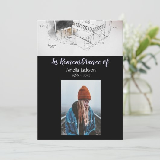 記念写真招待状建築設計士 招待状 (スタンド正面)