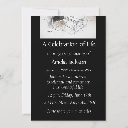 記念写真招待状建築設計士 招待状 (裏面)