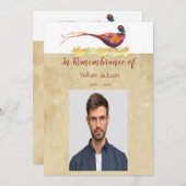 記念写真招待状水彩雉の鳥 招待状 (正面/裏面)