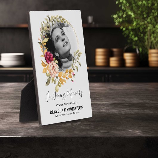 記念写真斑水彩バラ金ゴールド枠 フォトプラーク