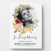 記念写真斑水彩バラ金ゴールド枠 フォトプラーク (正面)