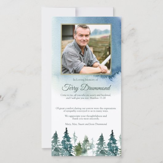 記念写真森葬式 サンキューカード (正面)