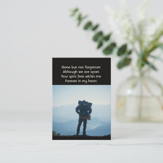 記念写真歩くハイキングハイカーハイキング 名刺 (スタンド正面)