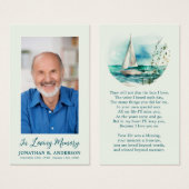 記念写真海帆船葬式祈りの言葉カード (正面&裏面)