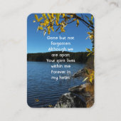 記念写真湖樹木ポケット記念 名刺 (正面)