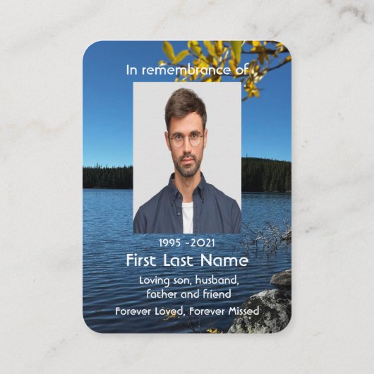 記念写真湖樹木ポケット記念 名刺 (裏面)