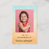 記念写真祈りの言葉かわいい小さなキツネ動物の子 名刺 (裏面)