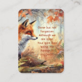 記念写真祈りの言葉キツネ動物野生動物自然 名刺 (正面)