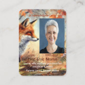 記念写真祈りの言葉キツネ動物野生動物自然 名刺 (裏面)