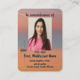 記念写真祈りの言葉クリスチャン帆船水空 名刺