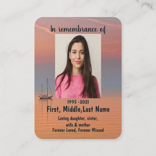 記念写真祈りの言葉クリスチャン帆船水空 名刺 (裏面)