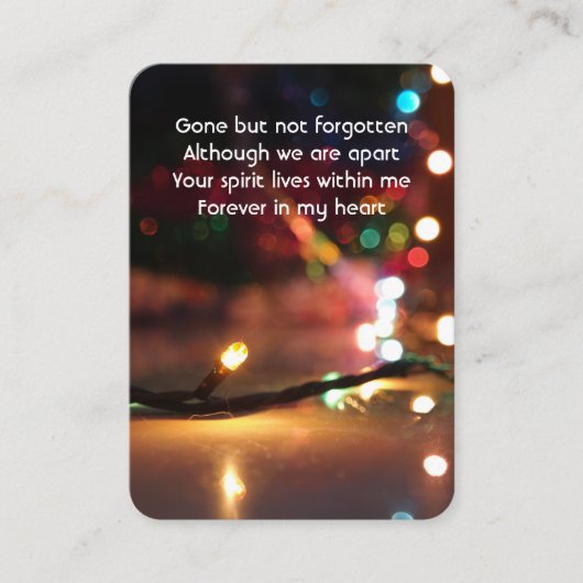 記念写真祈りの言葉クリスマスライト 名刺 (正面)