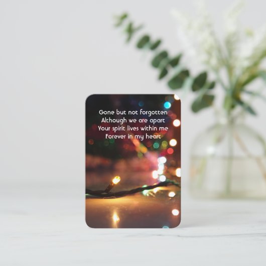 記念写真祈りの言葉クリスマスライト 名刺 (スタンド正面)