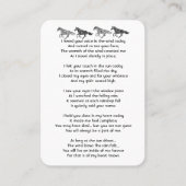 記念写真祈りの言葉グラフィックアートウズキープサケ 名刺 (正面)