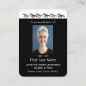 記念写真祈りの言葉グラフィックアートウズキープサケ 名刺 (裏面)