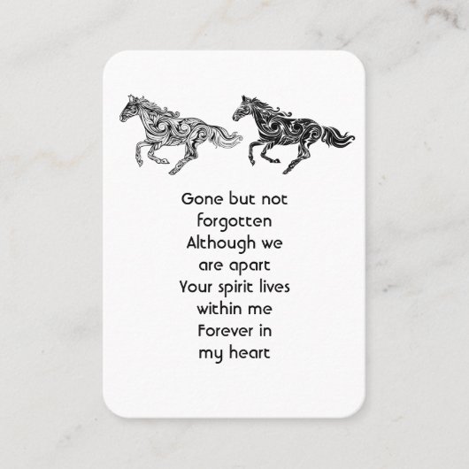 記念写真祈りの言葉グラフィックアートウマ 名刺 (正面)