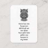 記念写真祈りの言葉グラフィックアートフクロウ 名刺 (正面)