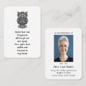 記念写真祈りの言葉グラフィックアートフクロウ 名刺 (正面/裏面)