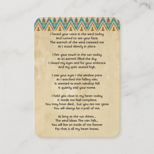 記念写真祈りの言葉グラフィックアート羽毛事業 名刺 (正面)