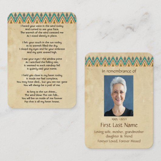 記念写真祈りの言葉グラフィックアート羽毛事業 名刺 (正面/裏面)