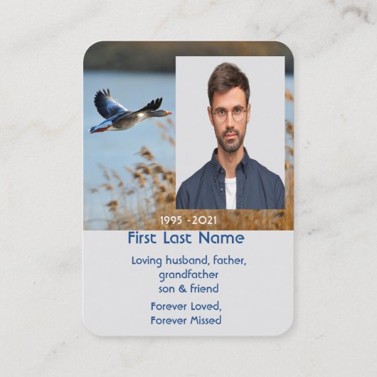 記念写真祈りの言葉ゲーゼ湖鳥 名刺 (裏面)