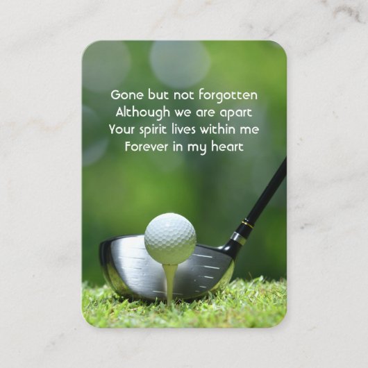 記念写真祈りの言葉ゴルファーゴルフコースゴルフ 名刺 (正面)