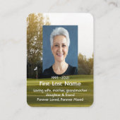 記念写真祈りの言葉ゴルファーGolf Course Golf B 名刺 (裏面)