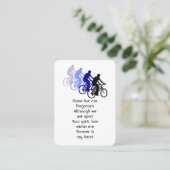 記念写真祈りの言葉サイクリングバイクもしくは自転車に乗る人自転車 名刺 (スタンド正面)