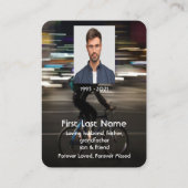 記念写真祈りの言葉サイクリングバイクもしくは自転車に乗る人自転車 名刺 (裏面)