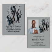 記念写真祈りの言葉ジャズバンド音楽 名刺 (正面/裏面)