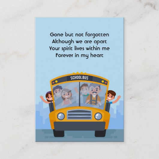 記念写真祈りの言葉スクールバスドライバー 名刺 (正面)