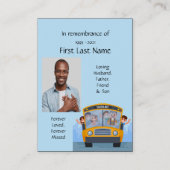 記念写真祈りの言葉スクールバスドライバー 名刺 (裏面)