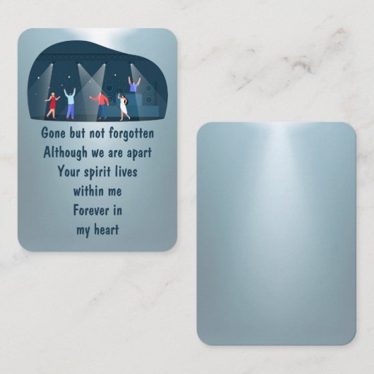 記念写真祈りの言葉ダンスシアター舞台芸術 名刺 (正面/裏面)