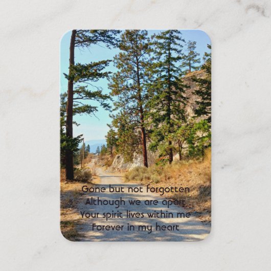 記念写真祈りの言葉トレイルフォレストデザートウォーク 名刺 (正面)