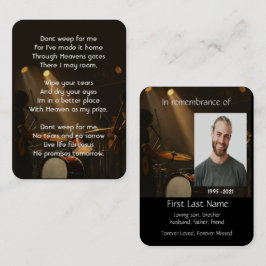 記念写真祈りの言葉ドラマー・ドラムズバンドクリスチャン 名刺