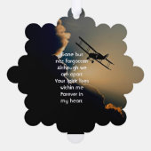 記念写真祈りの言葉パイロット空飛んでいる機 オーナメントカード (裏面)