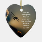 記念写真祈りの言葉パイロット空飛んでいる機 セラミックオーナメント (右)