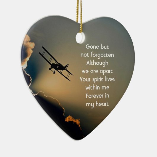 記念写真祈りの言葉パイロット空飛んでいる機 セラミックオーナメント (右)