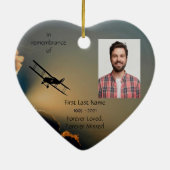 記念写真祈りの言葉パイロット空飛んでいる機 セラミックオーナメント (裏面)