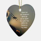 記念写真祈りの言葉パイロット空飛んでいる機 セラミックオーナメント (左)