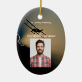 記念写真祈りの言葉パイロット空飛んでいる機 セラミックオーナメント (正面)