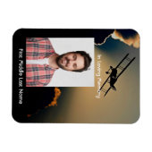 記念写真祈りの言葉パイロット空飛んでいる機 マグネット (横)