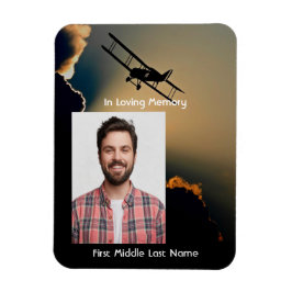 記念写真祈りの言葉パイロット空飛んでいる機 マグネット